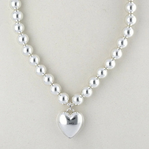 Magic Pearl Halskette Big Heart: Silver